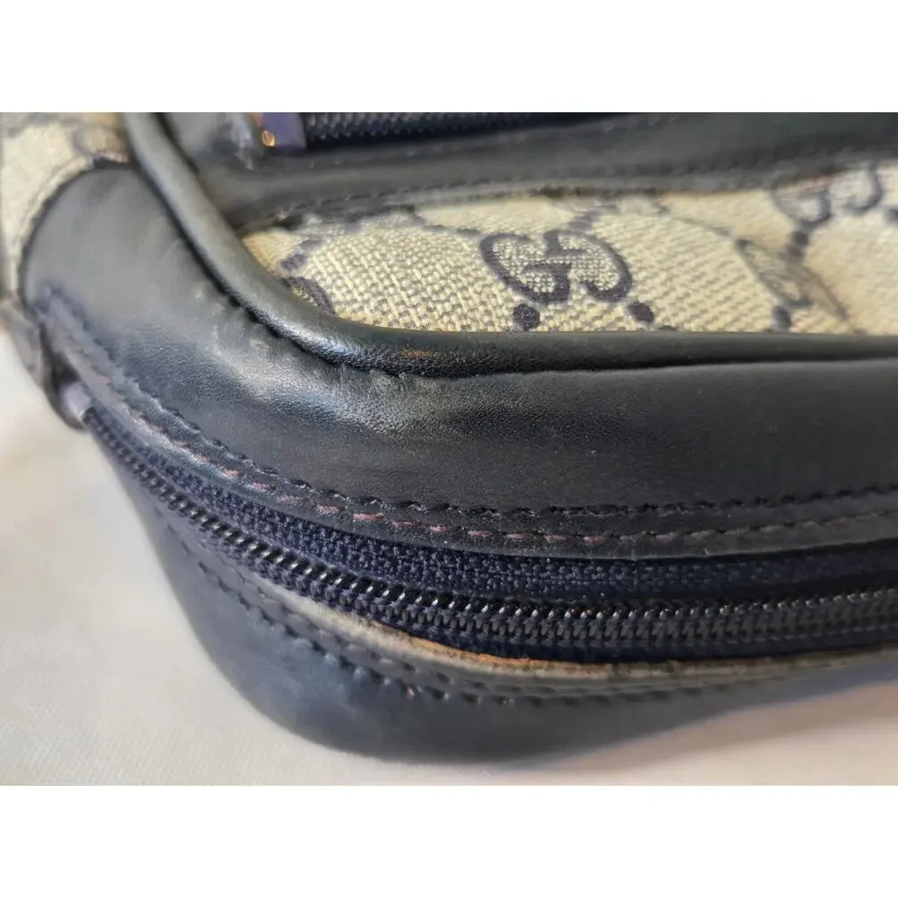Gucci Vintage GG Supreme Crossbody Bag Navy Web Stripe Ophidia Bag Italy - Picture 12 of 15